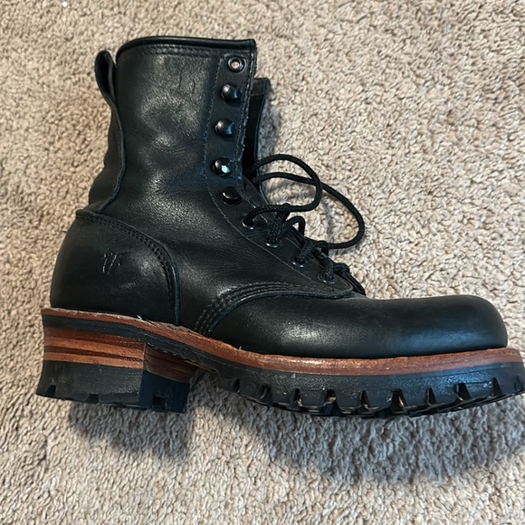 EUC Frye Combat boots, W7.5 in black leather - Picture 3 of 5